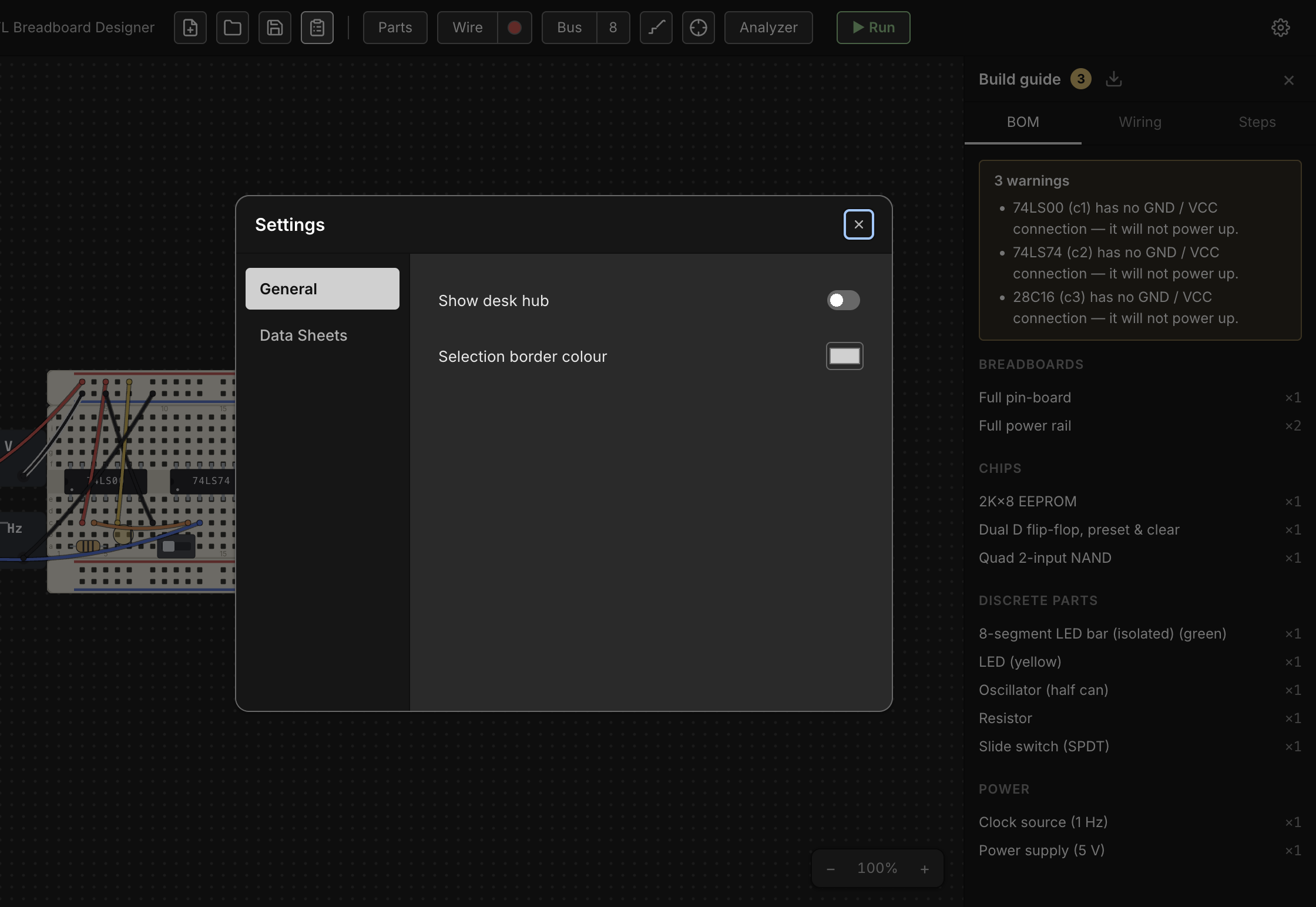 The build guide with a BOM and wiring list